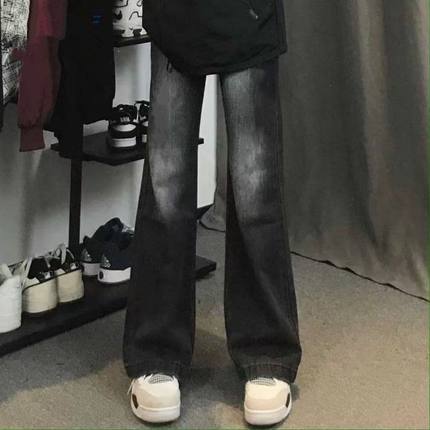 美式渐变微喇牛仔裤男夏季薄款复古vibe高街痞帅宽松直筒阔腿长裤