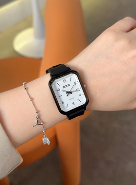 奥迪斯OTS品牌学生方形手表简约考试夜光防水青少年初高中百搭