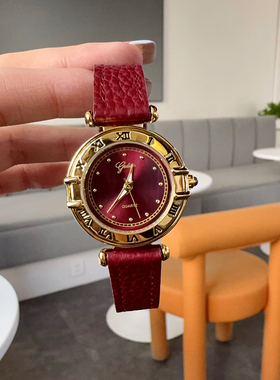 YADAN雅丹手表女新款安可拉红色复古高颜值气质钢带防水进口机芯