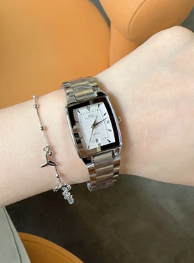 IBSO新款方形日历女士手表轻奢钢带不掉色简约百搭时尚小众防水