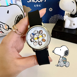史努比旋转手表可爱女款 高颜值学生手表初高中简约青少年生日礼物