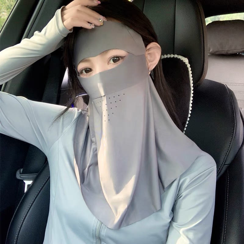 遮全脸防晒面罩女夏季防紫外线无痕脸基尼护颈部冰丝开车遮阳口罩