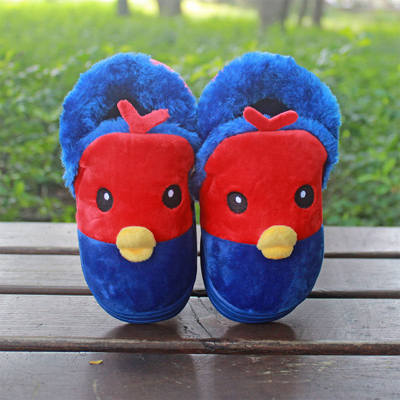 Pantoufles enfants en suède pour hiver - semelle caoutchouc - Ref 1014106 Image 4