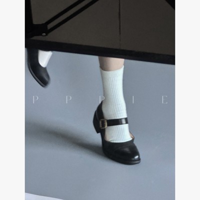 PPPIE 难以拒绝的复古4cm擦色小皮鞋