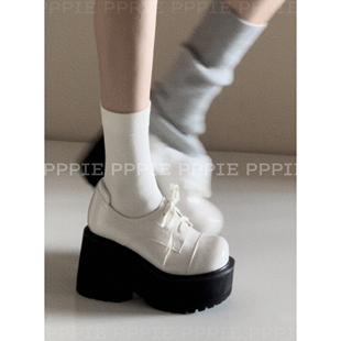 PPPIE 松子奶猫 8.5cm绑带手工定制减重设计厚底鞋