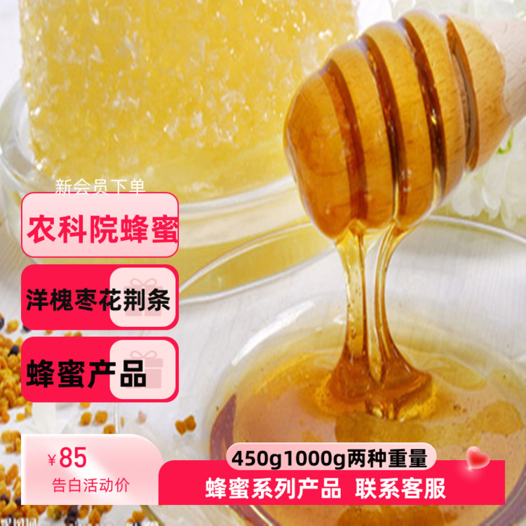 洋槐花蜂蜜养蜂农科养蜂基地生产温水冲服农科院成熟蜜 1000g瓶装