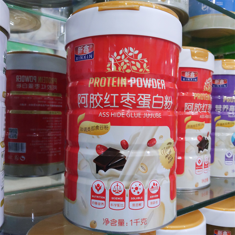 送钙片 阿胶红枣蛋白粉1000g气血阿胶滋补儿童青少年男性女性老人
