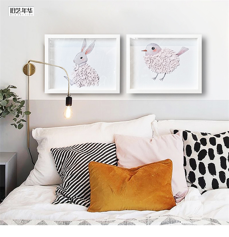 创意儿童房装饰画动物猫头鹰刺猬手工剪纸软装客厅立体画电表箱画图片