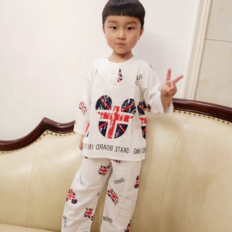 空调棉绸小孩儿童夏季超薄家居服