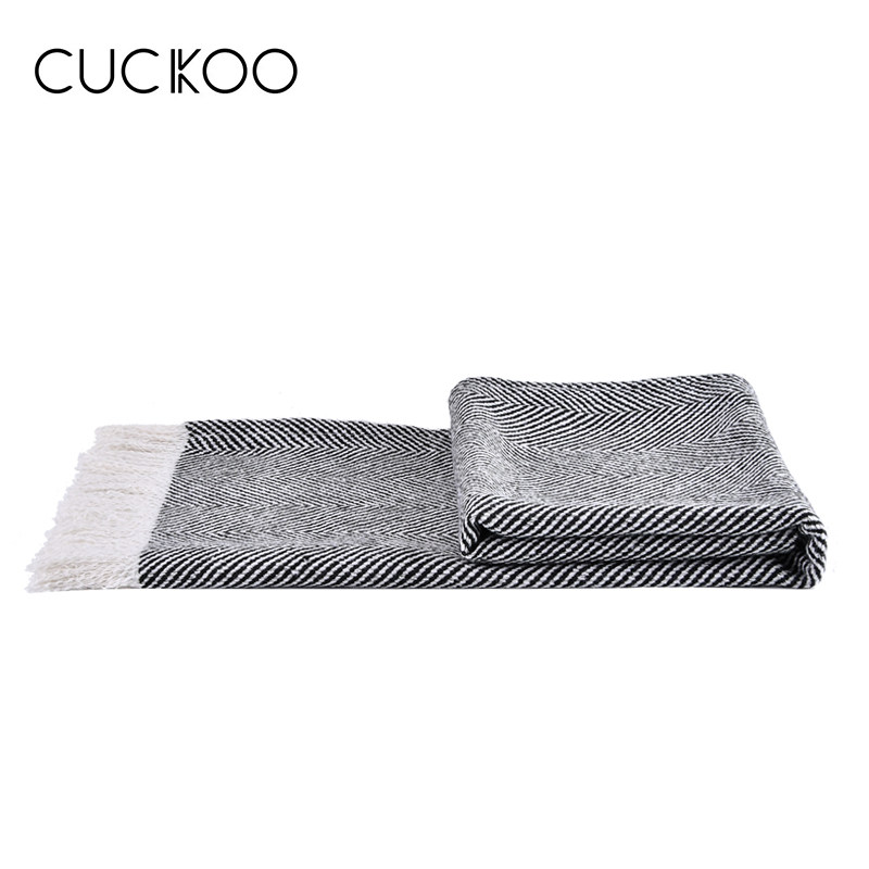 现代轻奢样板间黑白条纹人字纹搭毯床尾毯搭巾床尾巾酒店民宿装饰,床上用品,休闲毯/毛毯/绒毯,淘宝优惠券,粉丝福利购,淘宝优惠卷