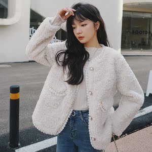 现货2022冬季新款重工钉珠款软糯皮毛一体羊羔毛货号633 P165K238图片