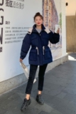 双十一主推款现货2021冬季新款撞色中长款服P155K218，女装棉衣/棉服，时倾STUDIO