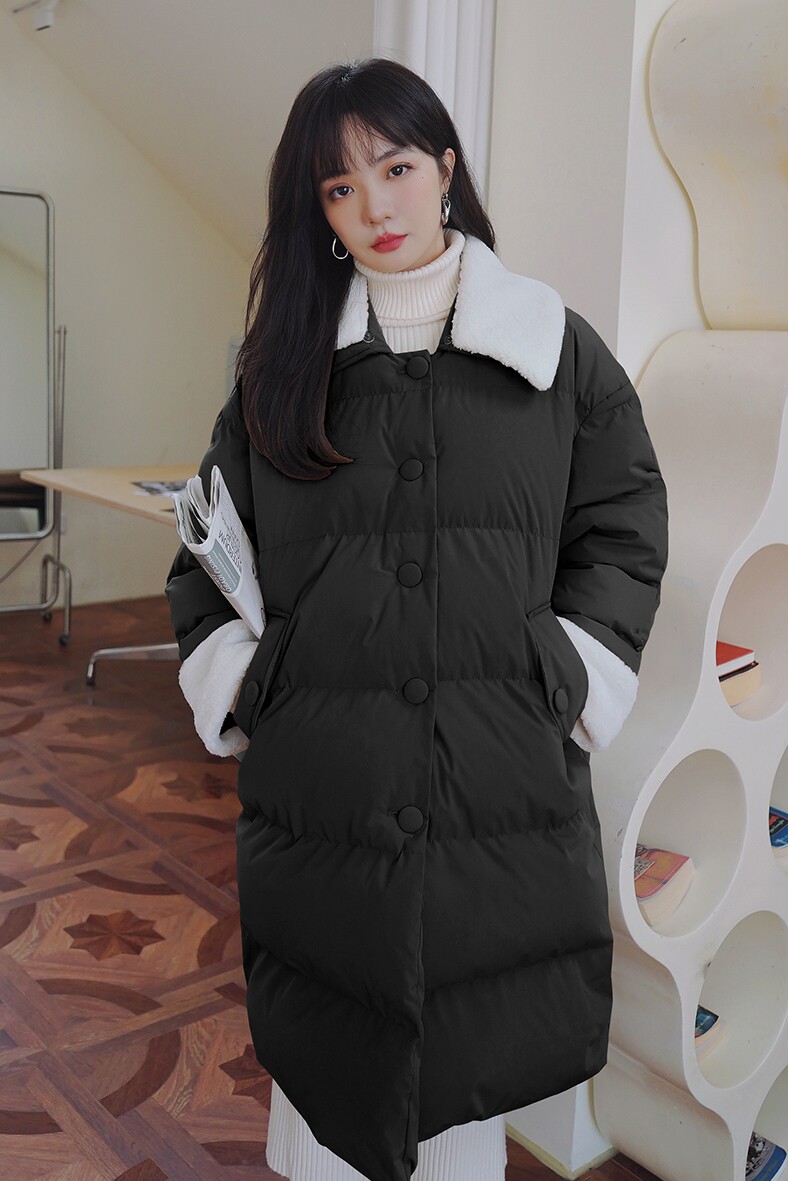 2023新款羊羔毛领子可拆棉服外套,女装棉衣/棉服,时倾STUDIO