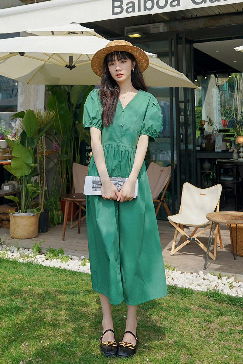 现货2022夏季新款清新脱俗法式连衣裙货号1711P85K138,女装连衣裙,时倾STUDIO