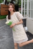 大货2022夏季新款木耳边蕾丝拼接连衣裙1808P105K158，女装连衣裙，时倾STUDIO