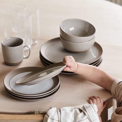 复古乡村陶瓷盘甜点碟马克杯饭碗