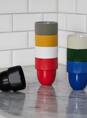 瑞典代购Sagaform多彩可堆叠易收纳Inka陶瓷马克杯咖啡杯子牛奶杯