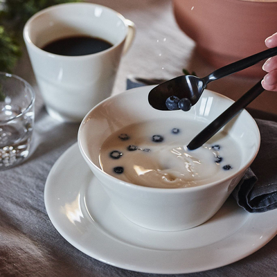 瑞典 Scandi Living 简约纯白Kalk陶瓷餐盘甜点碟子饭碗西餐餐具