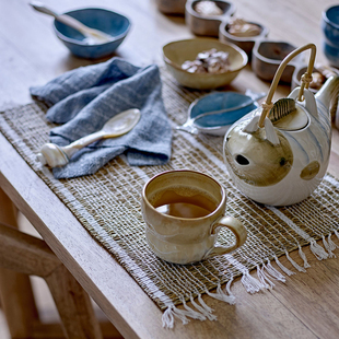 丹麦Bloomingville 北欧渐变色Nara粗陶瓷马克杯子咖啡杯小碗餐具