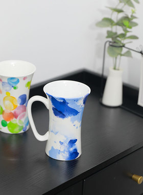 德国产 KONITZ 艺术画作手工拼贴骨瓷马克杯子带手柄喝水咖啡杯子