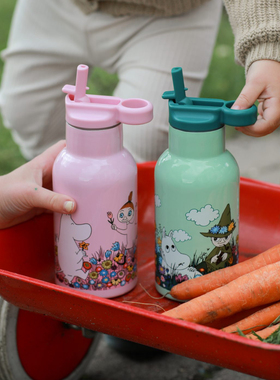 丹麦代购 Ratt Start 北欧卡通姆明不锈钢保温杯儿童吸管杯瓶子