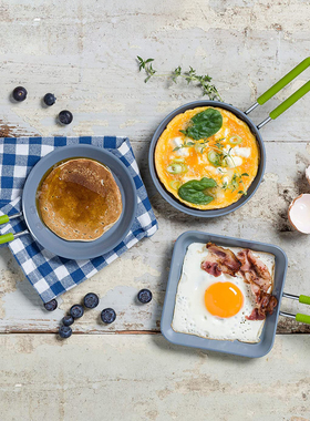 美国GreenPan迷你圆形方形小平底锅煎蛋锅加热吐司三明治不粘涂层