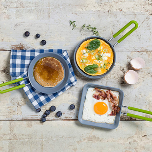 美国GreenPan迷你圆形方形小平底锅煎蛋锅加热吐司三明治不粘涂层