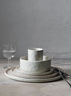 瑞典 Mateus 北欧极简纹理浅色陶瓷盘子沙拉碗西餐餐具碟子马克杯