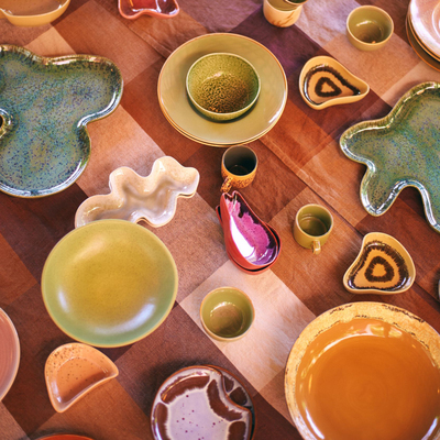 代购HKliving可爱异形贝壳碗彩色渐变小餐盘甜品盘蘸料碟陶瓷碟子