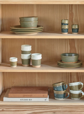 瑞典代购 Villa Collection 拼色Evig茶杯马克杯子陶瓷咖啡杯2只