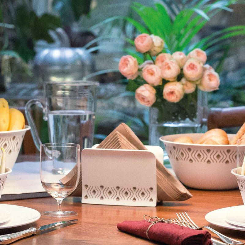 意大利产 StefanPlast 简约花纹纸巾座餐巾纸托餐桌收纳立式纸架