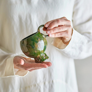 丹麦代购 Bloomingville 北欧彩色渐变小杯子酒杯陶瓷咖啡杯套装