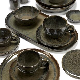 比利时品牌Serax 复古灰色窑变釉餐盘子碟子马克杯咖啡杯碟西餐具