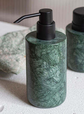 丹麦代购 Mette Ditmer 复古绿色大理石皂液器漱口牙刷杯卫浴托盘