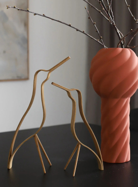 Cooee Design瑞典代购正品Woody Bird橡木质小鸟桌面客厅装饰摆件