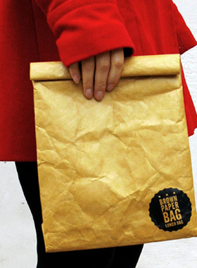 英国 Luckies棕色牛皮纸质午餐袋便当包防水野餐包环保食品打包袋