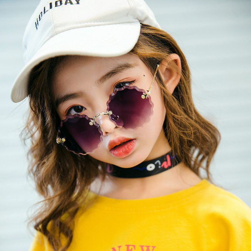 韩国新款春夏儿童圆框太阳镜时尚潮男女宝宝墨镜女孩遮阳太阳眼镜