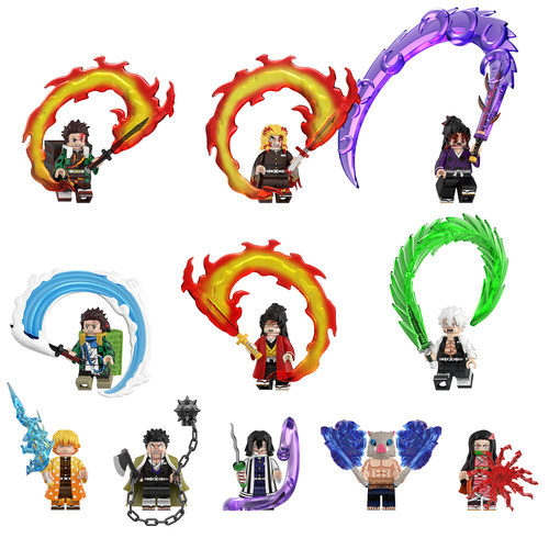 鬼灭之刃系列嘴平伊之助拼插积木