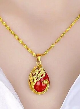 越南沙金金项链女锁骨链轻奢小众