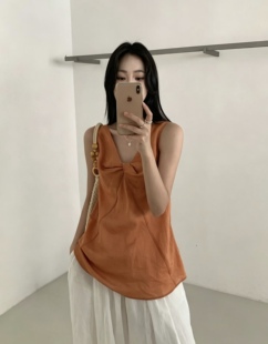 2026夏新款洋气法式时尚扭结设计感双面穿无袖上衣女高级感韩系