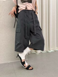 2026夏新款女韩系九分工装裤显瘦遮肉百搭裤慵懒松弛感工装裤