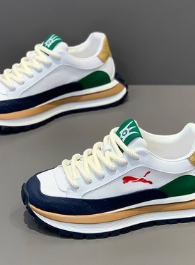 欧洲站男鞋2025新款秋季透气百搭运动休闲鞋厚底增高鞋阿甘老爹鞋