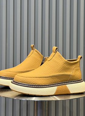 男鞋2025新款真皮高帮鞋冬季加绒保暖棉鞋软底休闲板鞋男靴马丁靴