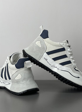 男鞋2025秋季新款百搭厚底防滑小白老爹鞋内增高运动阿鞋甘子男款