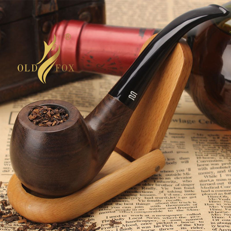 老狐狸 跨境 货源稳定 黑檀木老式传统烟斗男士烟具套装