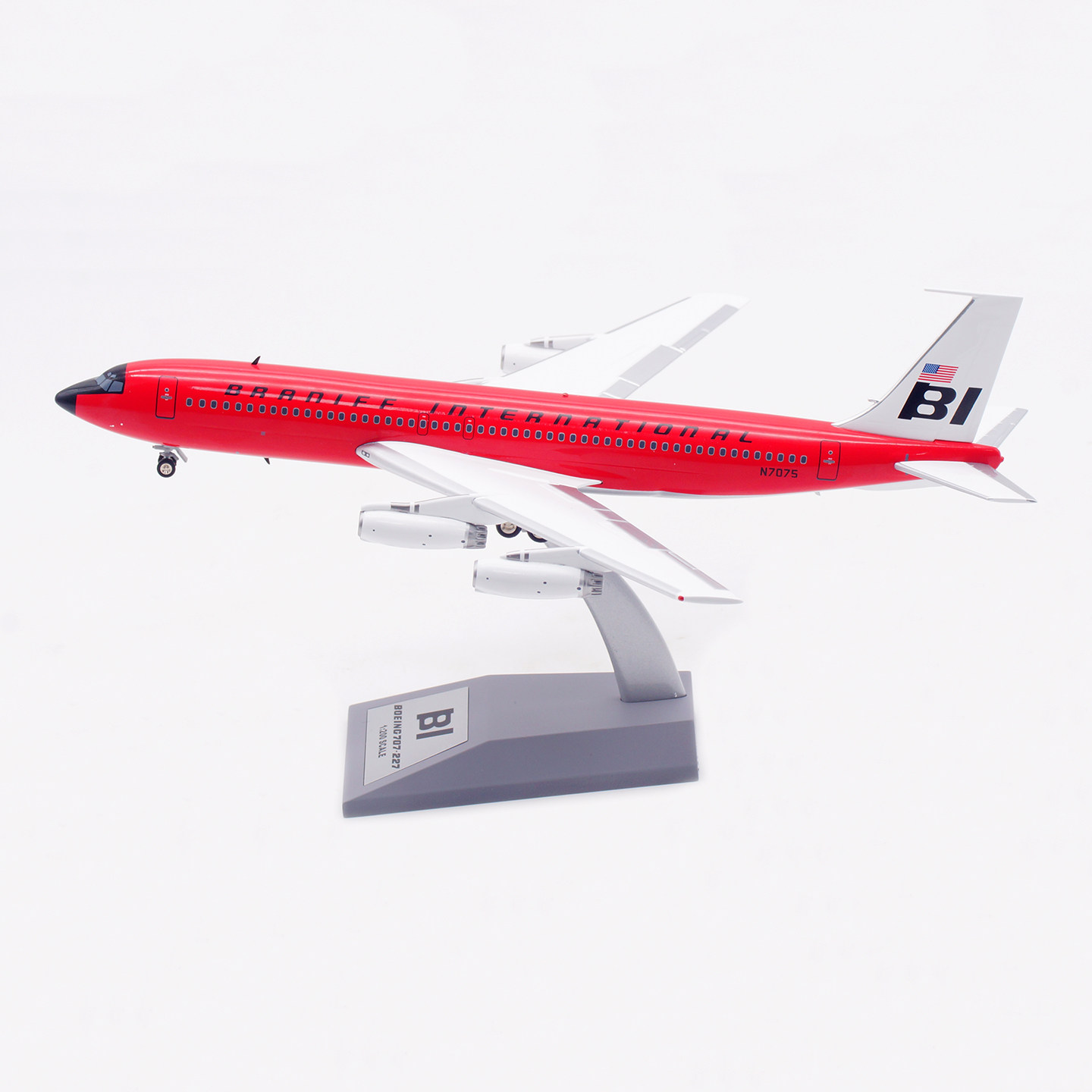 Inflight 1:200飞机模型 合金 布兰尼夫 波音B707-200 N7075 红色