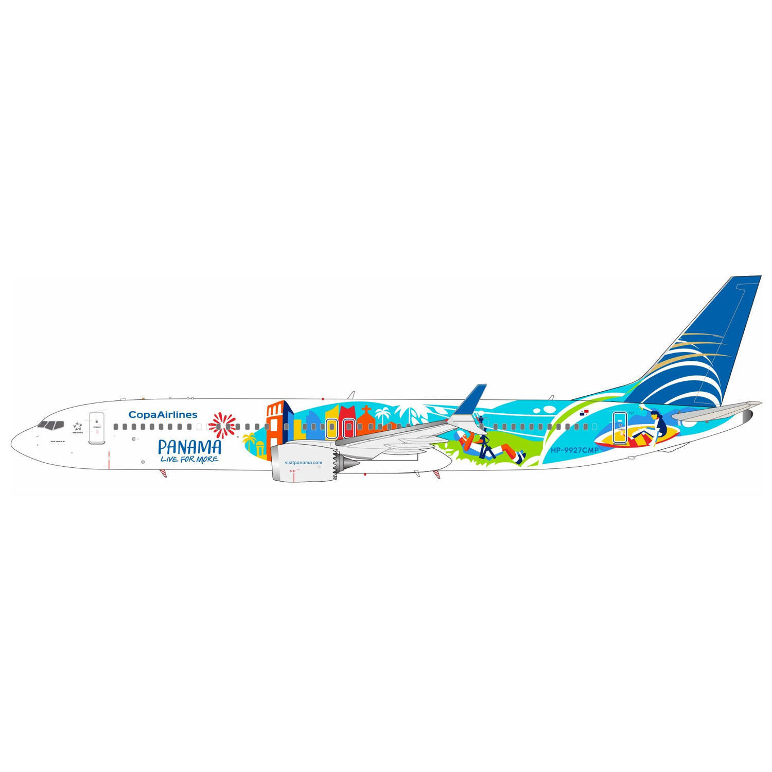 Inflight 1:200 巴拿马航空 B737-9 MAX HP-9927CMP 合金飞机模型