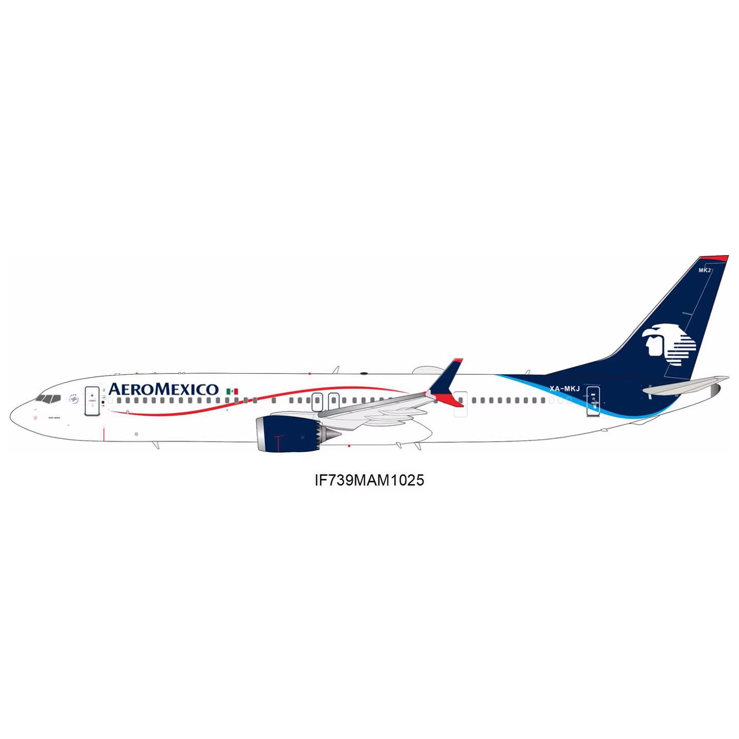 预:Inflight 1:200 墨西哥航空 B737-9 MAX XA-MKJ 合金 飞机模型