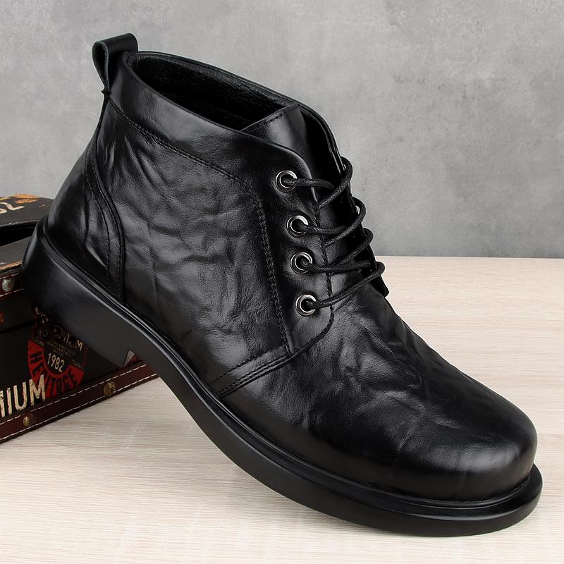 百搭真皮中帮秋冬外贸马丁靴新款