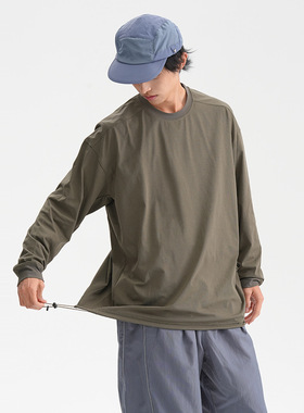 潮牌男女同款户外轻量化速干运动长T2025新款160g休闲长袖T恤